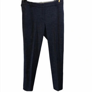 J crew skinny straight leg wool pinstripe pants 8. Navy